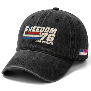 America Retro 250 Years Freedom USA 1776 2026 Washed Cotton Baseball Cap TS12 Print Your Wear
