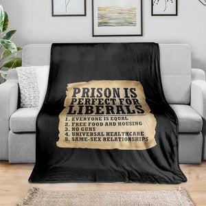 Vintage Prison Is Perfect For Liberals Throw Blanket Funny Political Graphic
