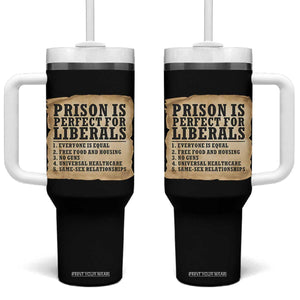 Vintage Prison Is Perfect For Liberals Tumbler With Handle Funny Political Graphic