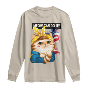 Meow Can Do It Long Sleeve Shirt Funny Feminist Cat Lover Gift TS12 Sand Print Your Wear