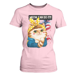 Meow Can Do It T Shirt For Women Funny Feminist Cat Lover Gift TS12 Light Pink Print Your Wear
