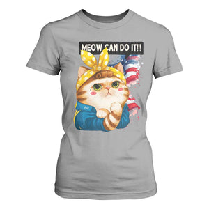 Meow Can Do It T Shirt For Women Funny Feminist Cat Lover Gift TS12 Sport Gray Print Your Wear