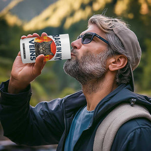 Cat Meme 4 in 1 Can Cooler Tumbler Funny Rage In My Veins Sarcastic Animal Humor TS12 Print Your Wear