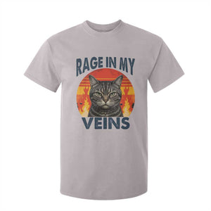 Cat Meme T Shirt For Kid Funny Rage In My Veins Sarcastic Animal Humor TS12 Ice Gray Print Your Wear