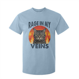 Cat Meme T Shirt For Kid Funny Rage In My Veins Sarcastic Animal Humor TS12 Light Blue Print Your Wear