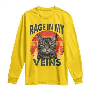 Cat Meme Long Sleeve Shirt Funny Rage In My Veins Sarcastic Animal Humor TS12 Daisy Print Your Wear