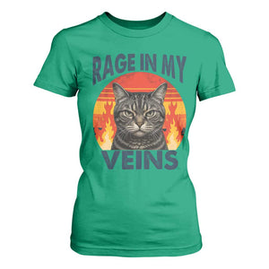 Cat Meme T Shirt For Women Funny Rage In My Veins Sarcastic Animal Humor TS12 Irish Green Print Your Wear