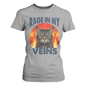 Cat Meme T Shirt For Women Funny Rage In My Veins Sarcastic Animal Humor TS12 Sport Gray Print Your Wear