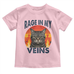 Cat Meme Toddler T Shirt Funny Rage In My Veins Sarcastic Animal Humor TS12 Light Pink Print Your Wear