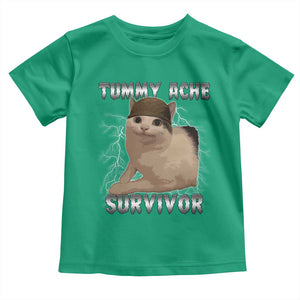 Tummy Ache Survivor Toddler T Shirt Cat Meme Humor Gift TS12 Irish Green Print Your Wear