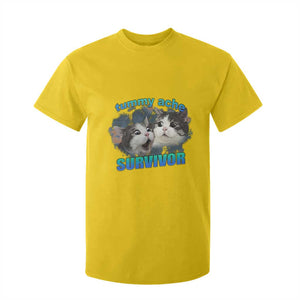 Tummy Ache Survivor T Shirt For Kid Funny Cat Meme For Cat Lover TS12 Daisy Print Your Wear