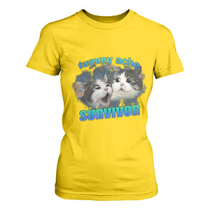 Tummy Ache Survivor T Shirt For Women Funny Cat Meme For Cat Lover TS12 Daisy Print Your Wear