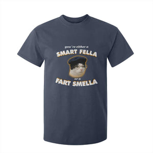Funny Cat Farts Meme T Shirt For Kid You're Either A Smart Fella Or A Fart Smella TS12 Navy Print Your Wear