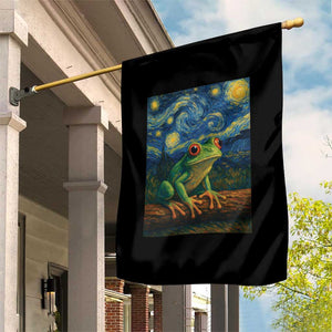 Funny Frog Garden Flag Van Gogh Style Starry Night TS12 Print Your Wear