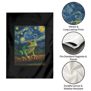 Funny Frog Garden Flag Van Gogh Style Starry Night TS12 Print Your Wear