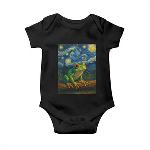 Funny Frog Baby Onesie Van Gogh Style Starry Night TS12 Black Print Your Wear