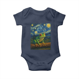 Funny Frog Baby Onesie Van Gogh Style Starry Night TS12 Navy Print Your Wear