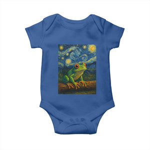 Funny Frog Baby Onesie Van Gogh Style Starry Night TS12 Royal Blue Print Your Wear