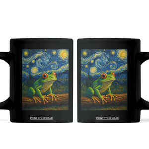 Funny Frog Coffee Mug Van Gogh Style Starry Night TS12 Black Print Your Wear