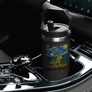 Funny Frog Flip Straw Tumbler Van Gogh Style Starry Night TS12 Print Your Wear