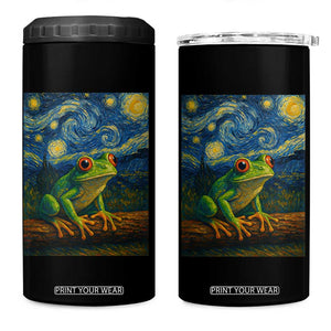 Funny Frog 4 in 1 Can Cooler Tumbler Van Gogh Style Starry Night TS12 One Size: 16 oz Black Print Your Wear