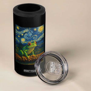 Funny Frog 4 in 1 Can Cooler Tumbler Van Gogh Style Starry Night TS12 Print Your Wear