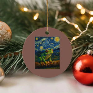 Funny Frog Ceramic Ornament Van Gogh Style Starry Night TS12 1pc Mocha Print Your Wear