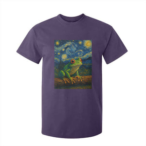 Funny Frog T Shirt For Kid Van Gogh Style Starry Night TS12 Purple Print Your Wear