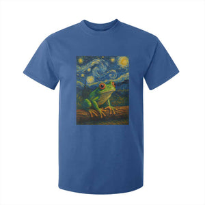 Funny Frog T Shirt For Kid Van Gogh Style Starry Night TS12 Royal Blue Print Your Wear