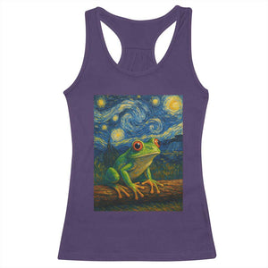 Funny Frog Racerback Tank Top Van Gogh Style Starry Night TS12 Purple Print Your Wear