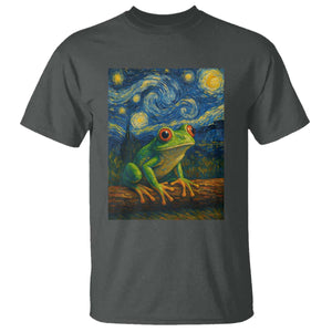 Funny Frog T Shirt Van Gogh Style Starry Night TS12 Dark Heather Print Your Wear