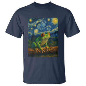 Funny Frog T Shirt Van Gogh Style Starry Night TS12 Navy Print Your Wear