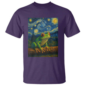 Funny Frog T Shirt Van Gogh Style Starry Night TS12 Purple Print Your Wear