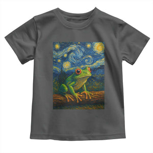 Funny Frog Toddler T Shirt Van Gogh Style Starry Night TS12 Dark Heather Print Your Wear