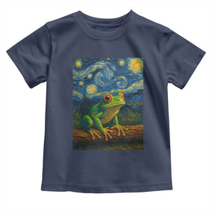 Funny Frog Toddler T Shirt Van Gogh Style Starry Night TS12 Navy Print Your Wear