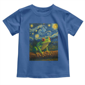 Funny Frog Toddler T Shirt Van Gogh Style Starry Night TS12 Royal Blue Print Your Wear
