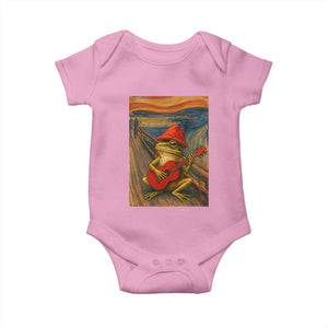 Funny Frog Baby Onesie Playing Guitar Van Gogh Starry Night Art Parody TS12 Light Pink Print Your Wear
