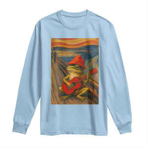 Funny Frog Long Sleeve Shirt Playing Guitar Van Gogh Starry Night Art Parody TS12 Light Blue Print Your Wear