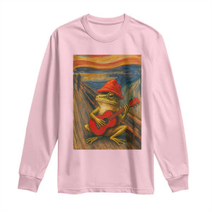 Funny Frog Long Sleeve Shirt Playing Guitar Van Gogh Starry Night Art Parody TS12 Light Pink Print Your Wear