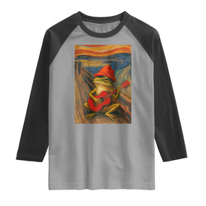Funny Frog Raglan Shirt Playing Guitar Van Gogh Starry Night Art Parody TS12 Sport Gray Black Print Your Wear