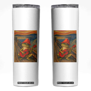 Funny Frog Skinny Tumbler Playing Guitar Van Gogh Starry Night Art Parody TS12 White Print Your Wear
