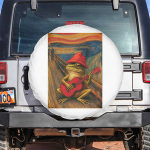 Funny Frog Spare Tire Cover Playing Guitar Van Gogh Starry Night Art Parody TS12 No hole Black Print Your Wear