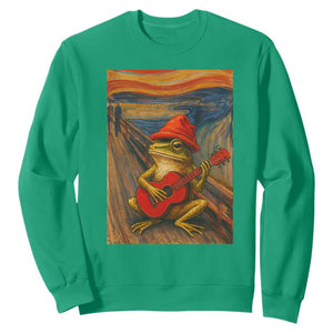 Funny Frog Sweatshirt Playing Guitar Van Gogh Starry Night Art Parody TS12 Irish Green Print Your Wear