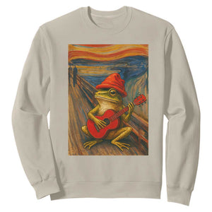 Funny Frog Sweatshirt Playing Guitar Van Gogh Starry Night Art Parody TS12 Sand Print Your Wear