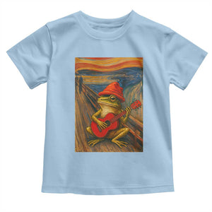 Funny Frog Toddler T Shirt Playing Guitar Van Gogh Starry Night Art Parody TS12 Light Blue Print Your Wear