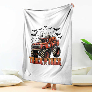 Truck Or Treat Ghost Racing Throw Blanket Funny Halloween Monster Truck Lover TS12 Print Your Wear
