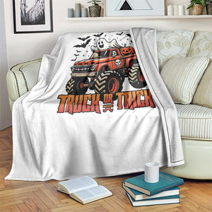 Truck Or Treat Ghost Racing Throw Blanket Funny Halloween Monster Truck Lover TS12 Print Your Wear