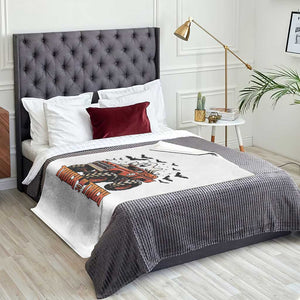 Truck Or Treat Ghost Racing Throw Blanket Funny Halloween Monster Truck Lover TS12 Print Your Wear