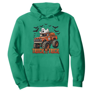 Truck Or Treat Ghost Racing Hoodie Funny Halloween Monster Truck Lover TS12 Irish Green Print Your Wear