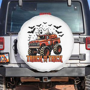 Truck Or Treat Ghost Racing Spare Tire Cover Funny Halloween Monster Truck Lover TS12 No hole White Print Your Wear